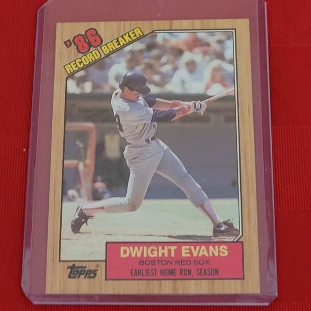 VINTAGE 1987 TOPPS, DWIGHT EVANS '86 RECORD BREAKER BASEBALL CARD!!!